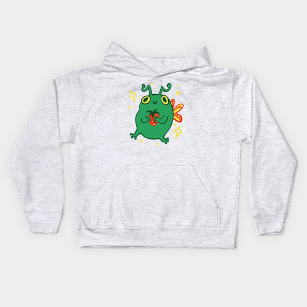 Fairy frog strawberry Kids Hoodie by TheDoodlemancer